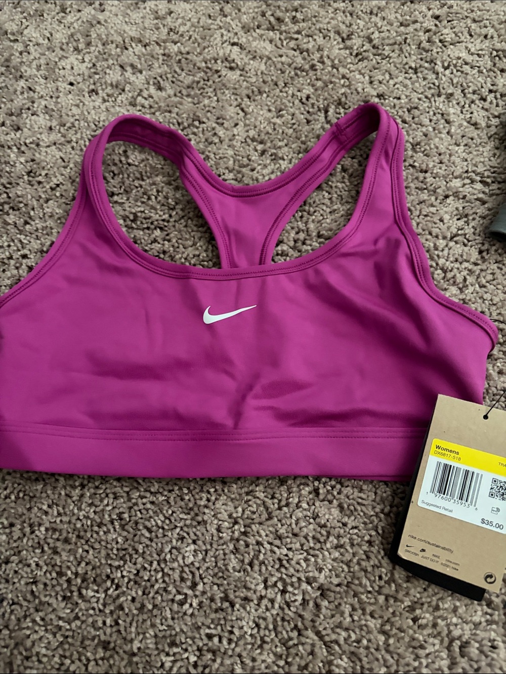 Nike Women's Magenta Racerback Sports Bra